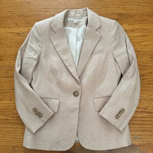VERONICA BEARD Linen Schoolboy Blazer - Picture 1 of 3